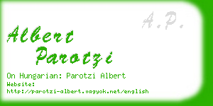 albert parotzi business card